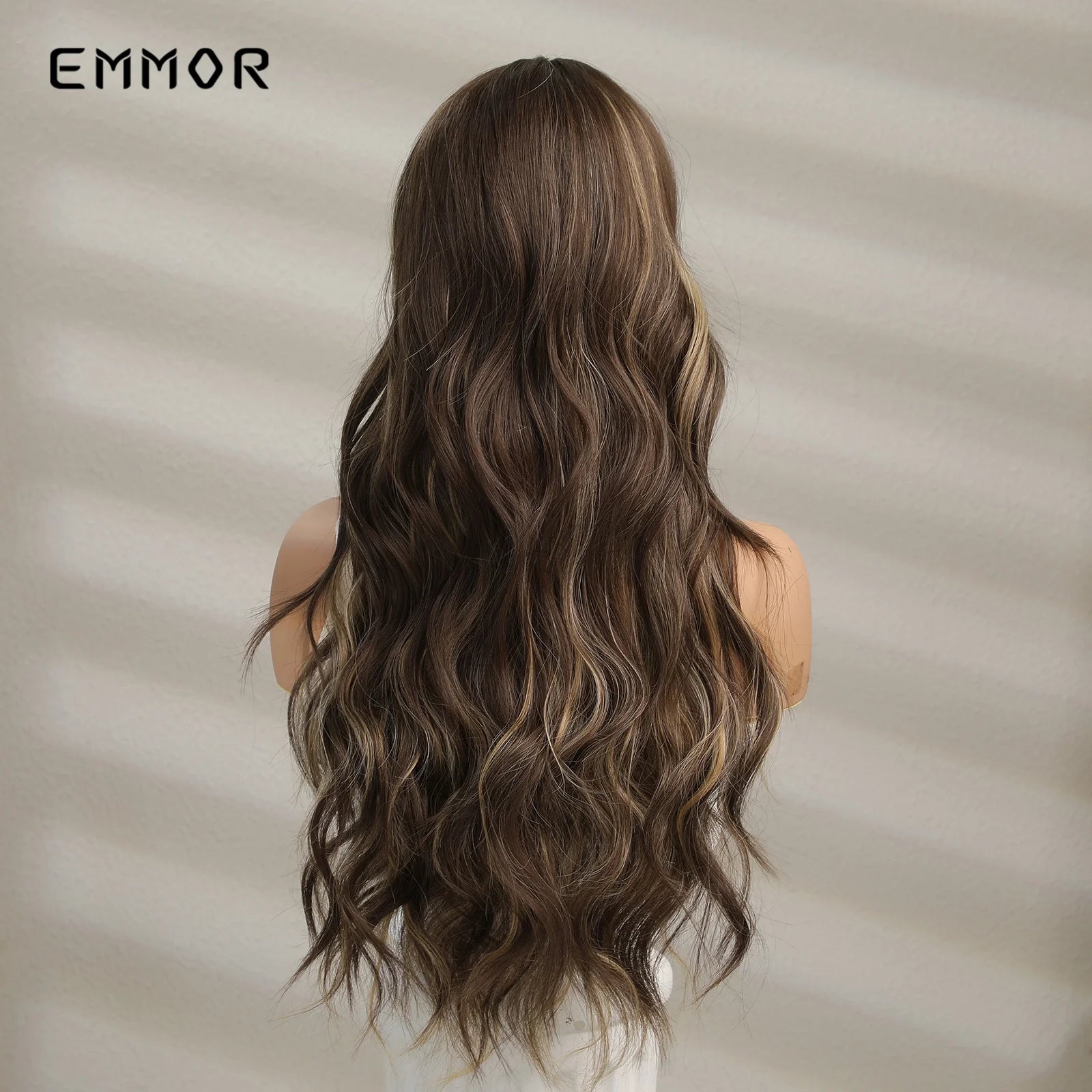 Brown Blonde Synthetic Long Wavy Wig