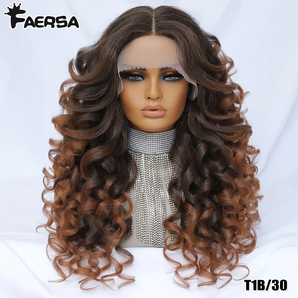 Black Brown Curly Wig