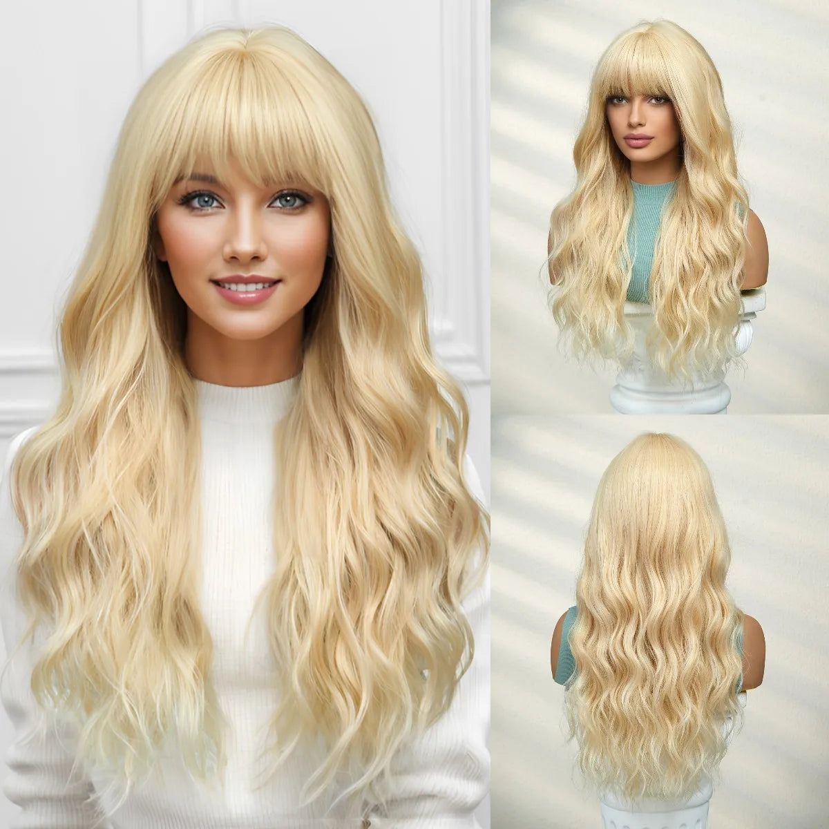 Long Wavy Wigs with Bangs