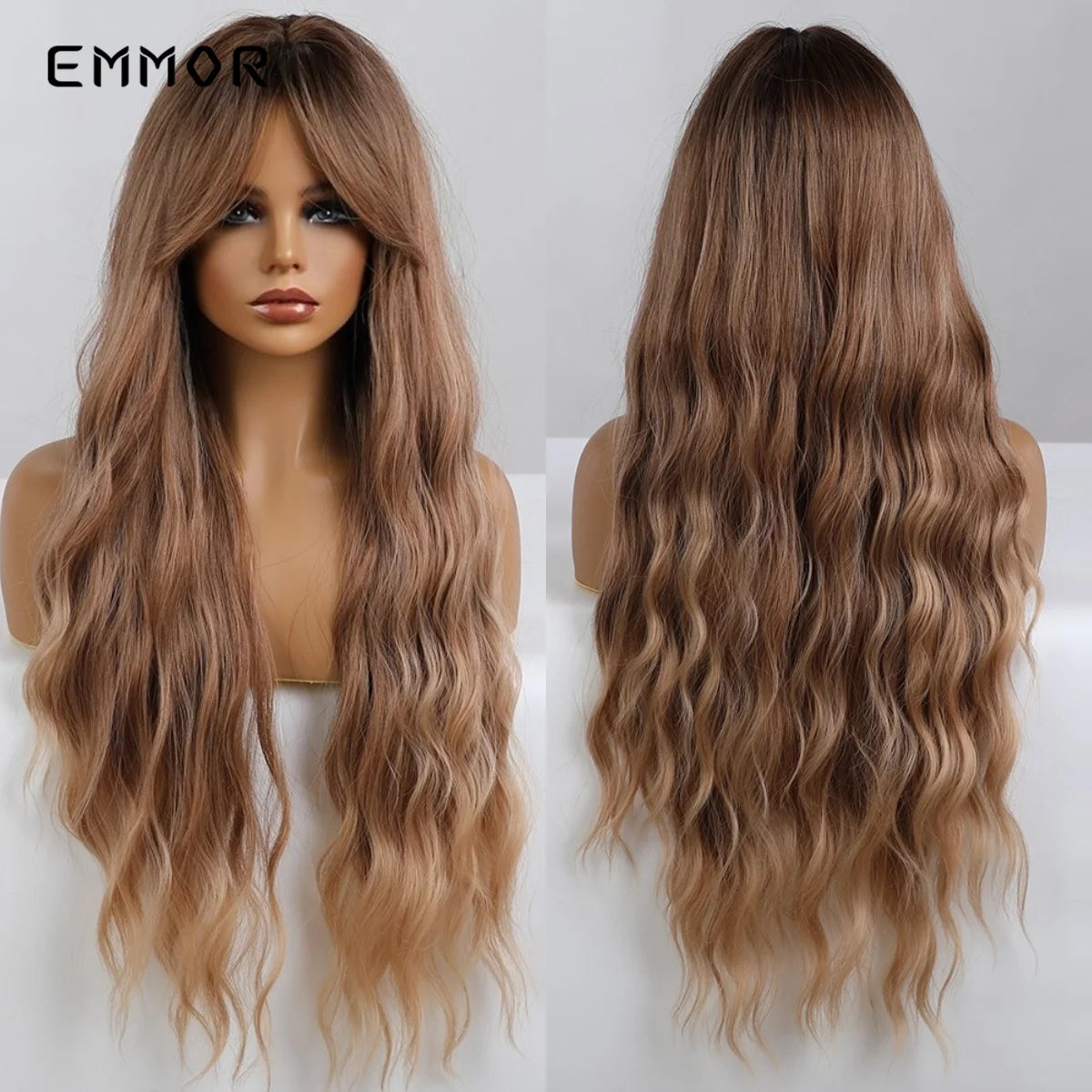 Long Wavy Wigs with Bang