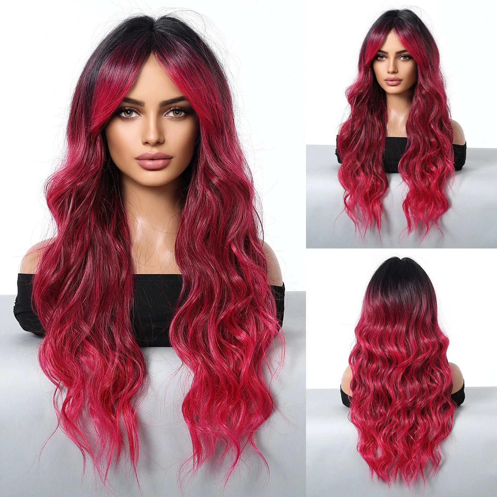 Long Wavy Wigs with Bangs