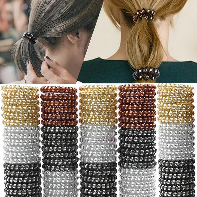 4Pcs/set Telephone Wire Hair Ties