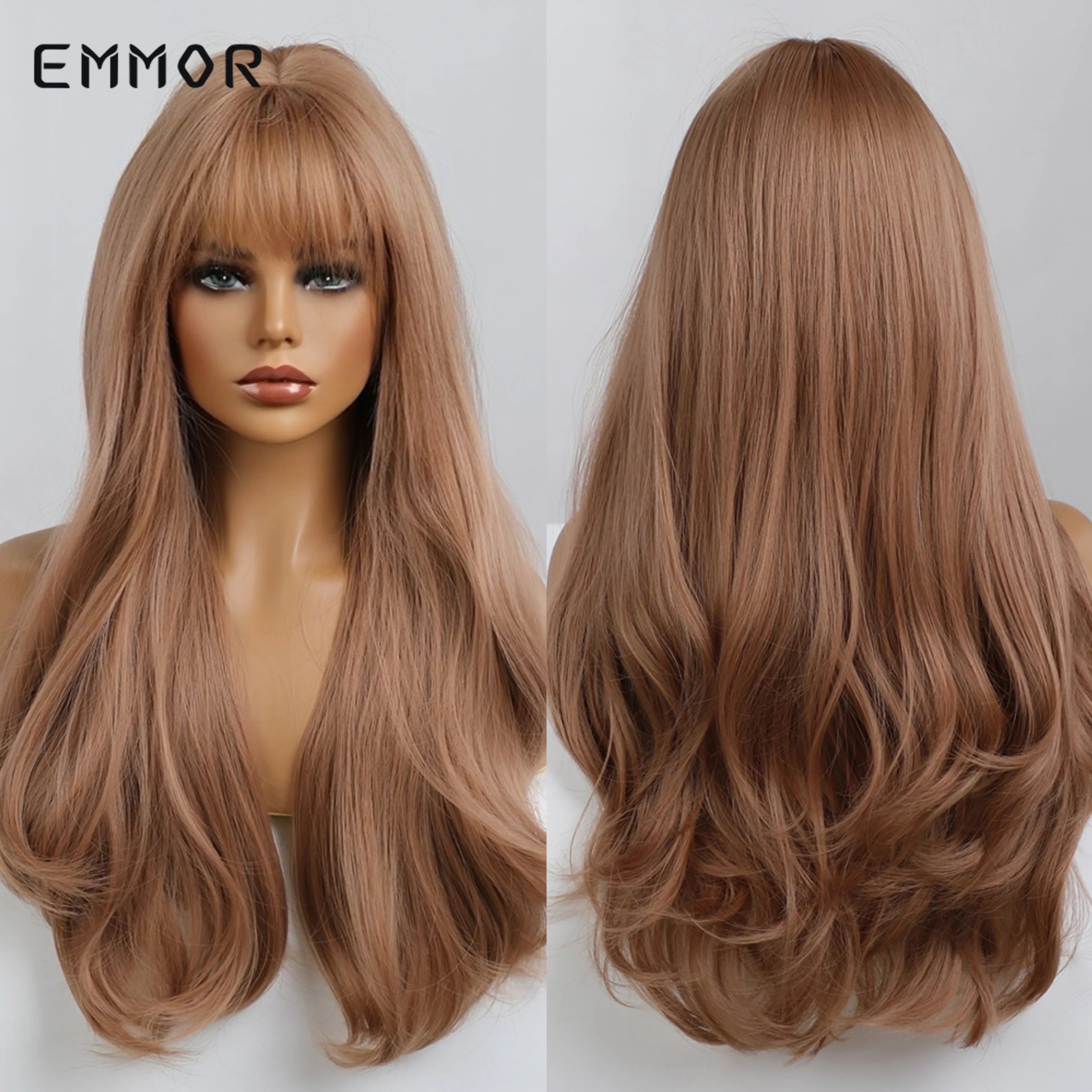 Ombre Brown Synthetic Wig Long Wavy Wig