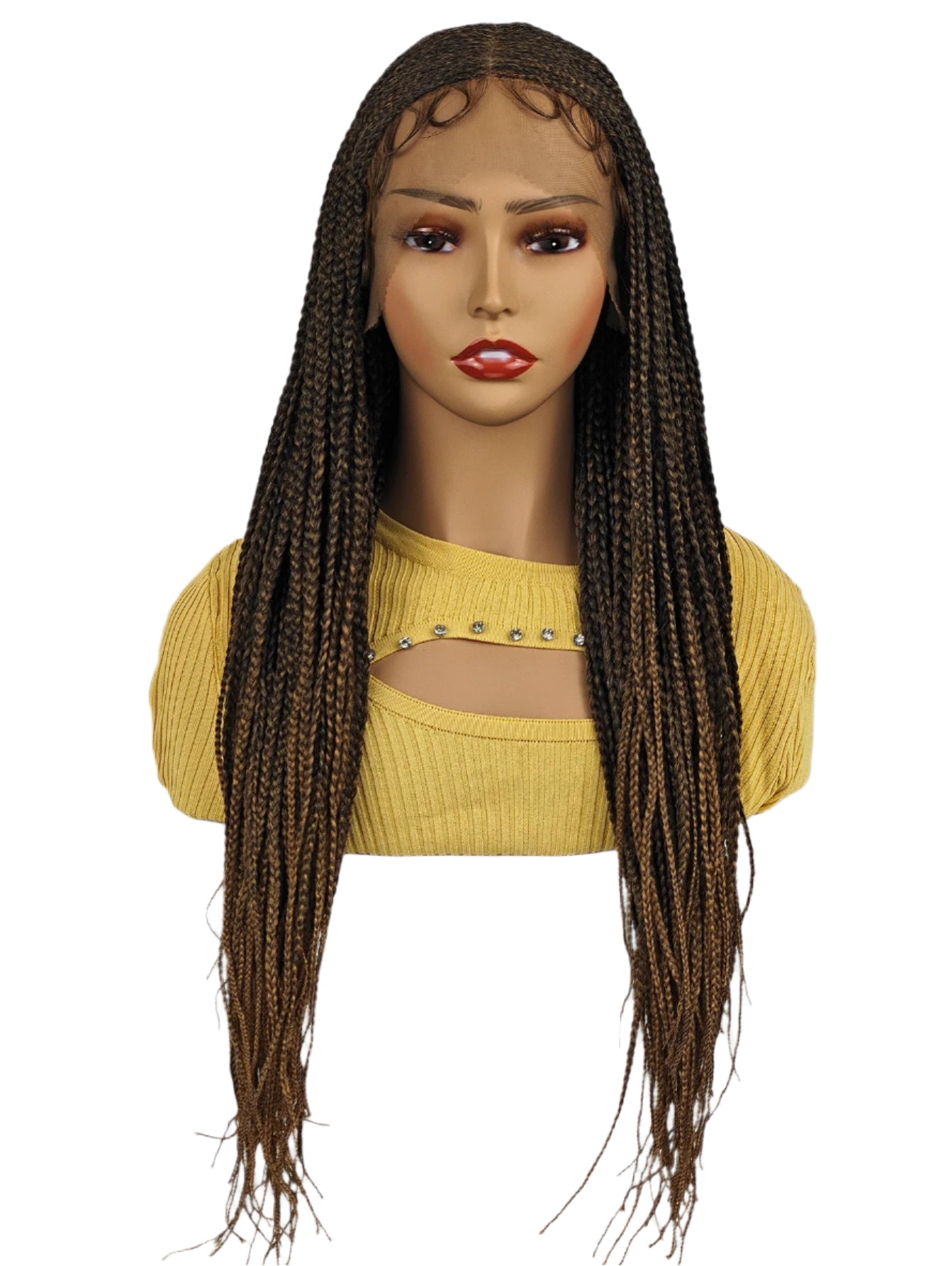 30inch Braided Wigs for Black Women Full Lace Front Box Braided Wig KnotlessBraided Wigs Lightweight Braids Synthetic Lace