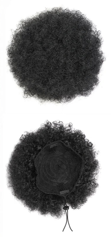 Synthetic Afro Puff Drawstring Ponytail Short Kinky Curly Hair Bun