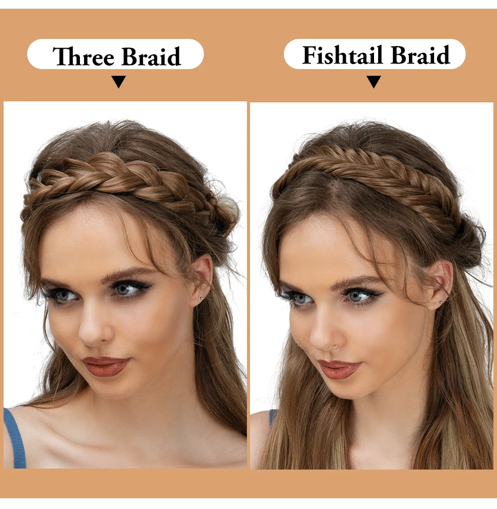 Synthetic Premium Adjustable Handmade Braided Elastic Band Hair Fashion Braiding Hair Headband Headwear For Women