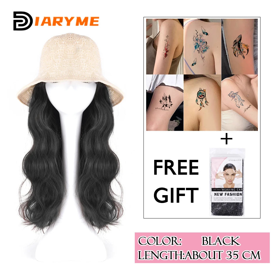 Long Water Waves Hair With Hat