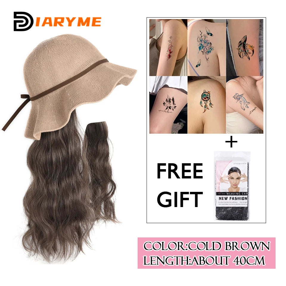 Long Water Waves Hair With Hat