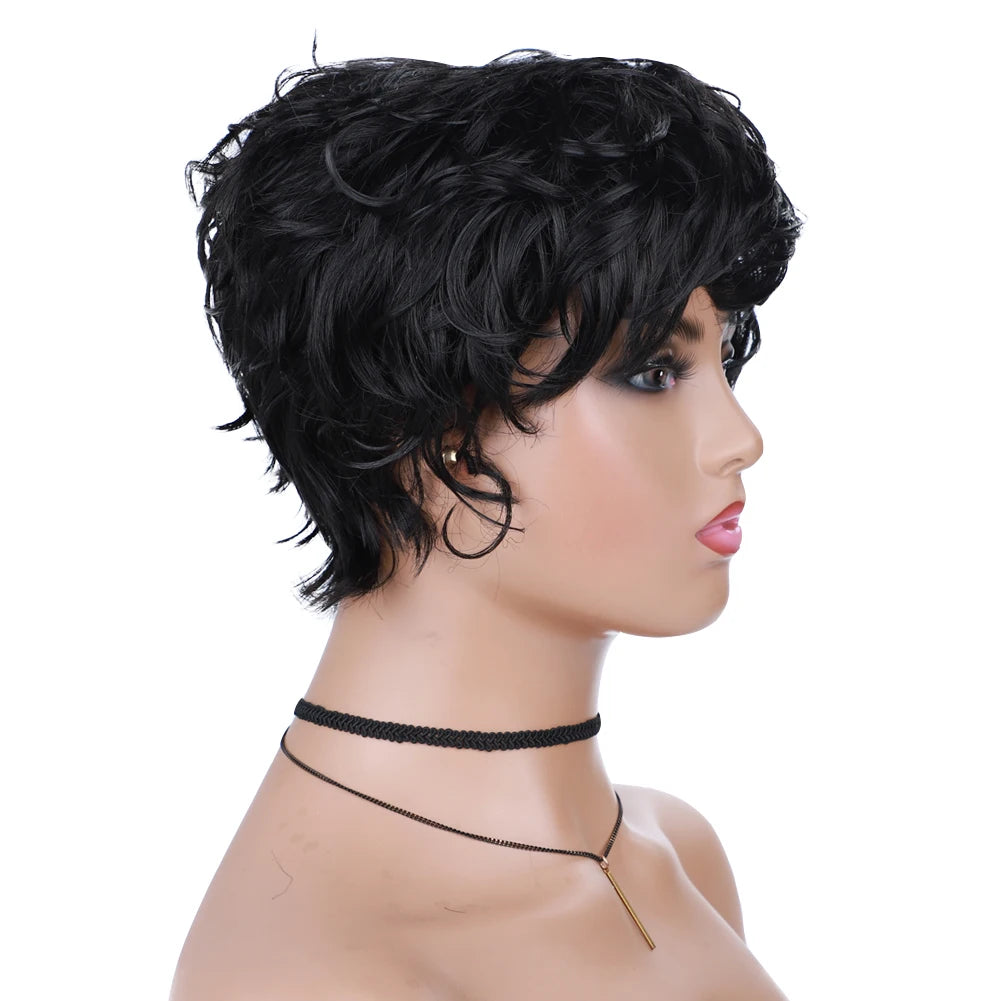 Short Straight Wavy Wig