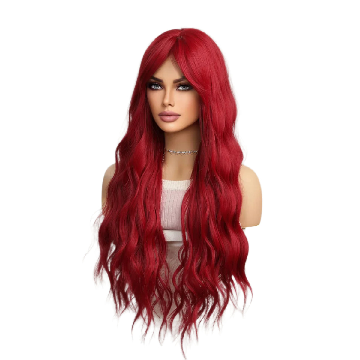 Red Wig with Bangs