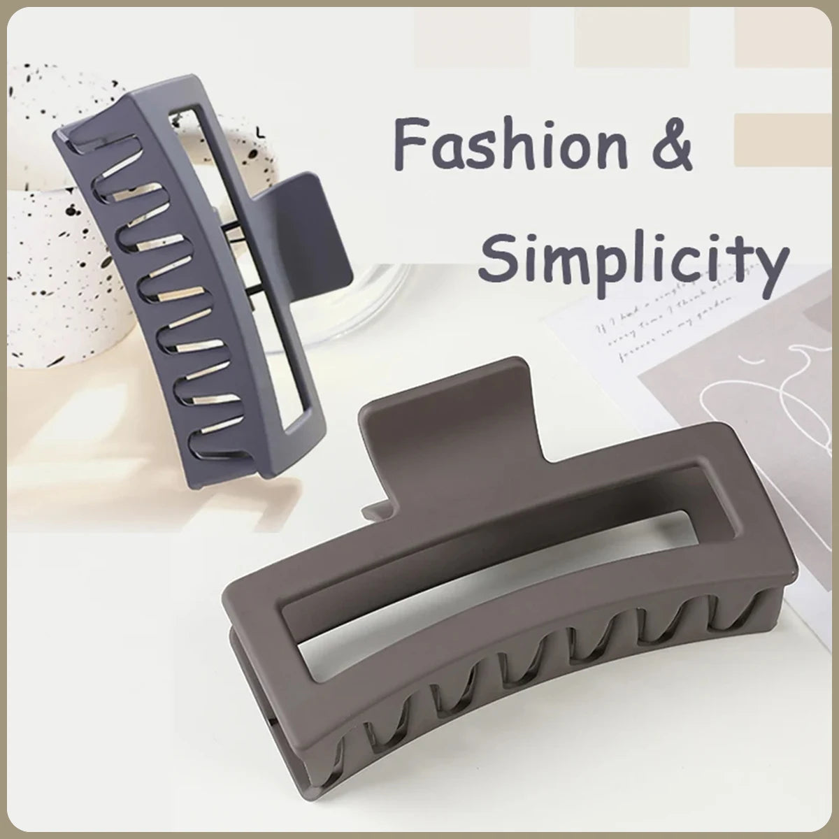 Fashion 13CM Oversized Solid Square Frosted Hair Shark Clip Headdress Hair Accessories Suitable For Women Girls Thick Hair