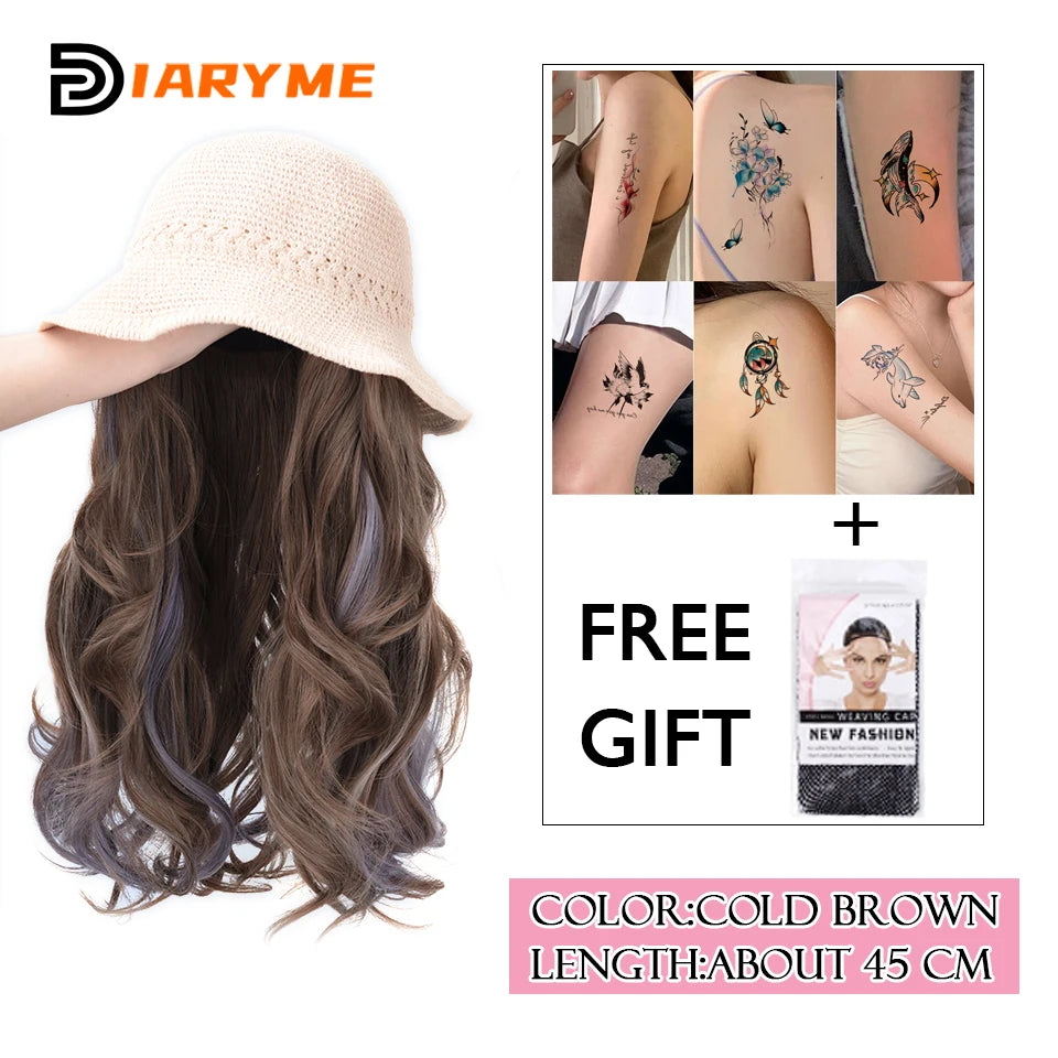 Long Water Waves Hair With Hat