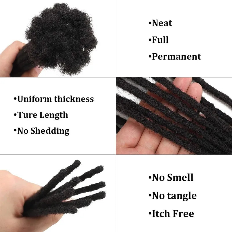 Synthetic 8Inch Handmade Dreadlocks 10strands Locs Hip-Hop Style Braids Hair Extension Crochet Hair for Men Women