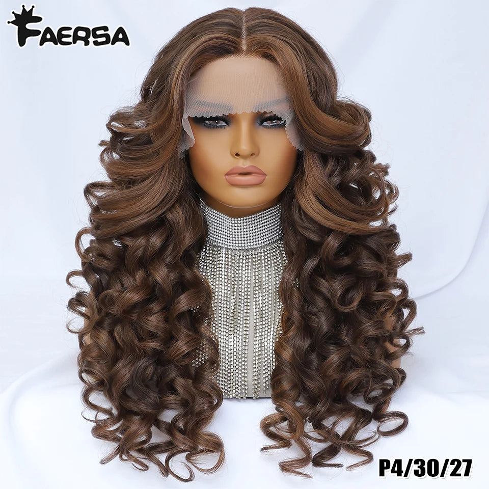 Black Brown Curly Wig