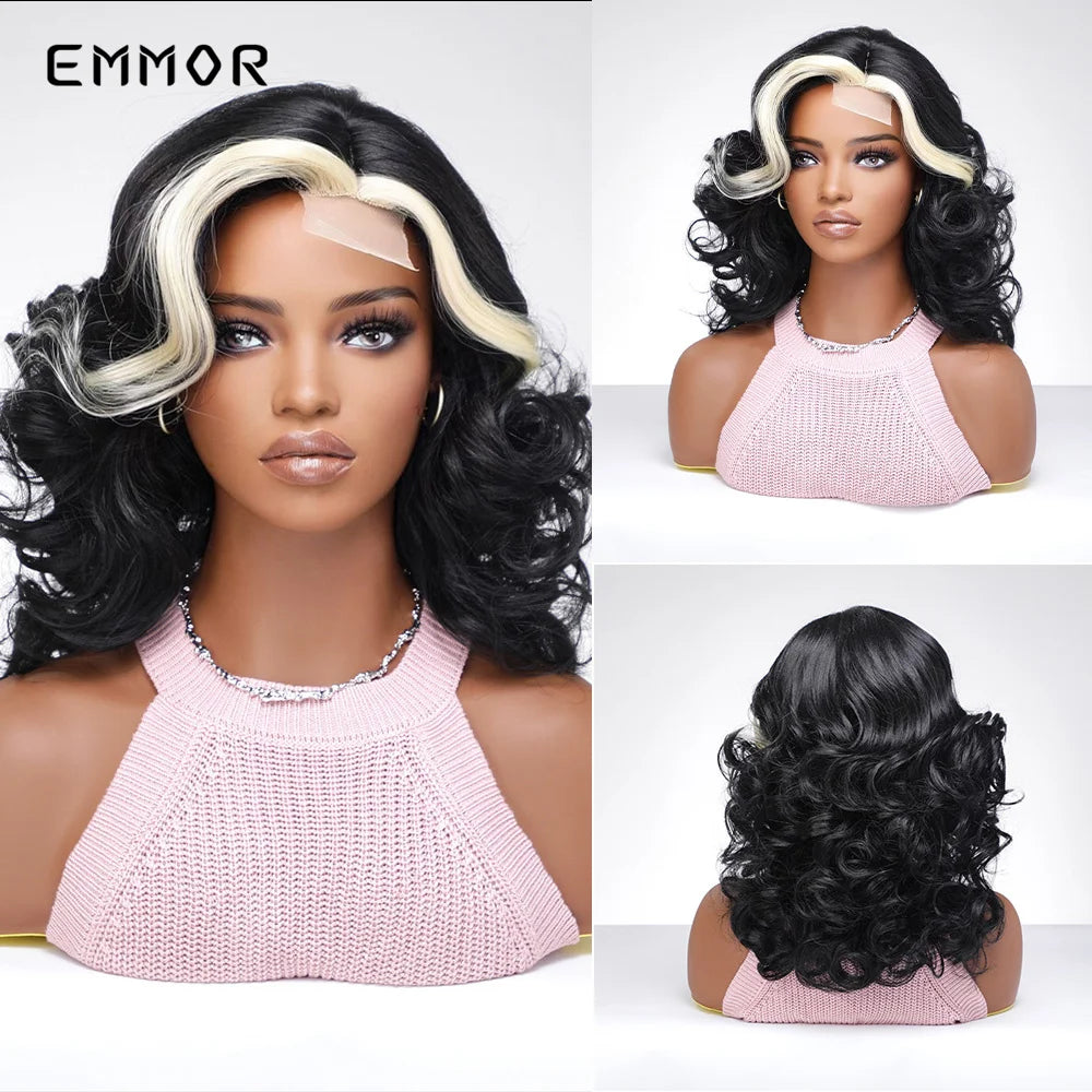 Lace Front Black Short Natural Wavy wig