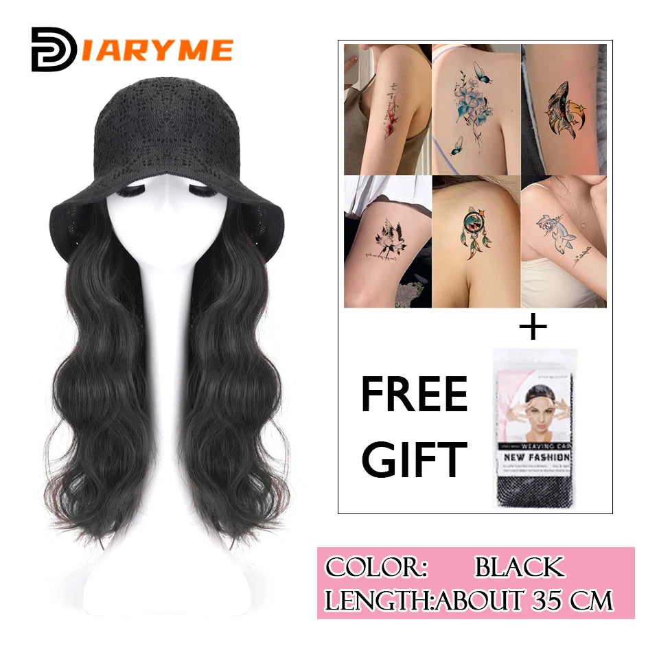 Long Water Waves Hair With Hat
