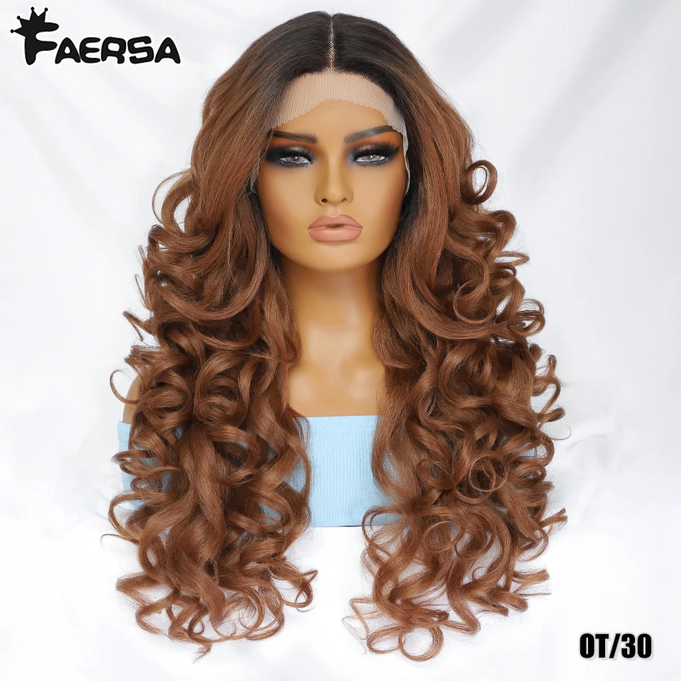 Black Brown Curly Wig