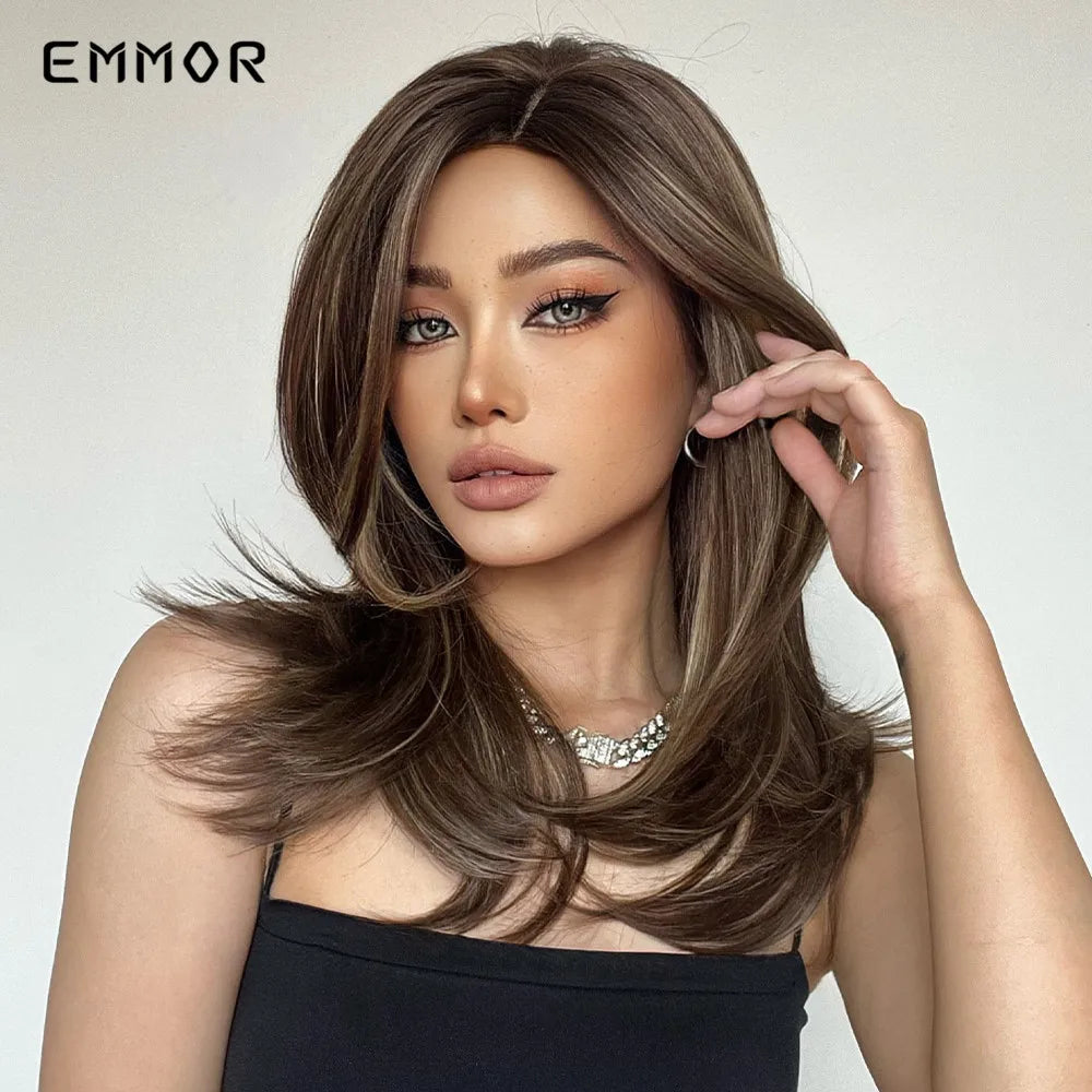 Long Wavy Wigs Brown with Blonde Wigs