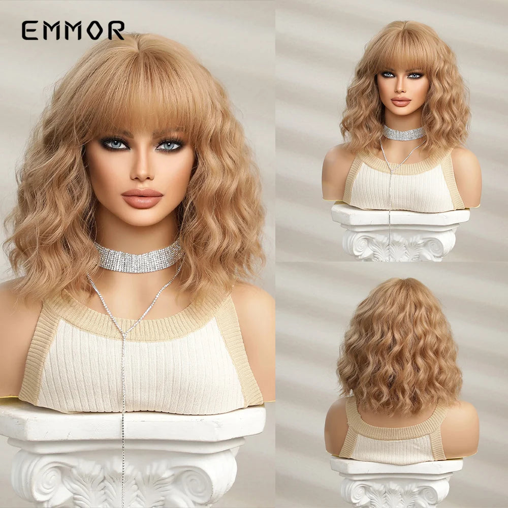 Blonde Brown Short Bob wig