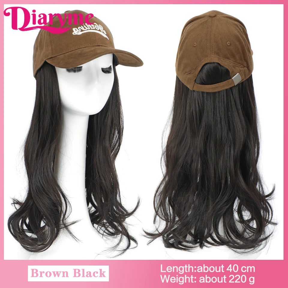 Short Water Wavy Wigs With Baseball Hat