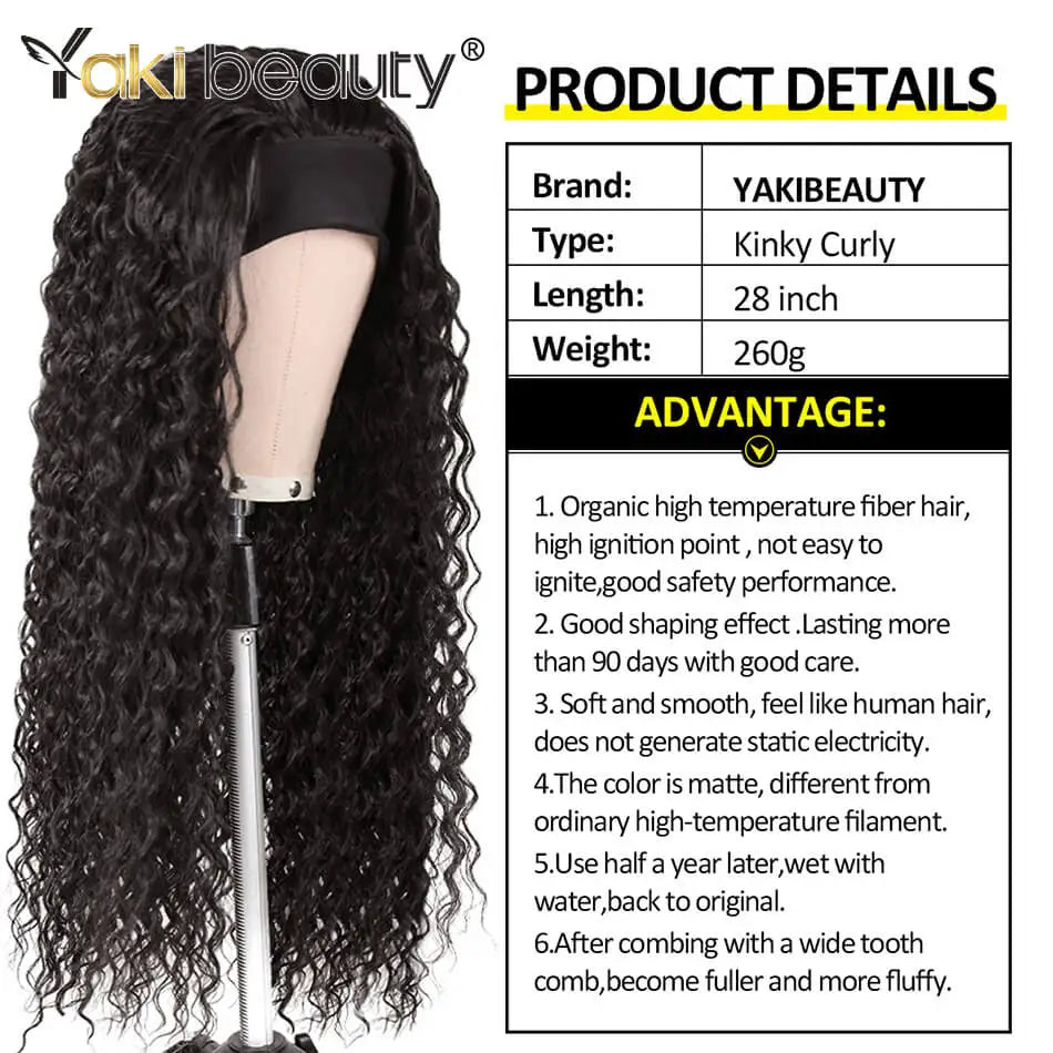 28Inch Synthetic Ice Headband Wig