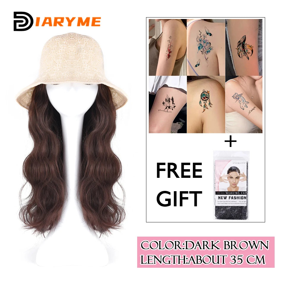 Long Water Waves Hair With Hat
