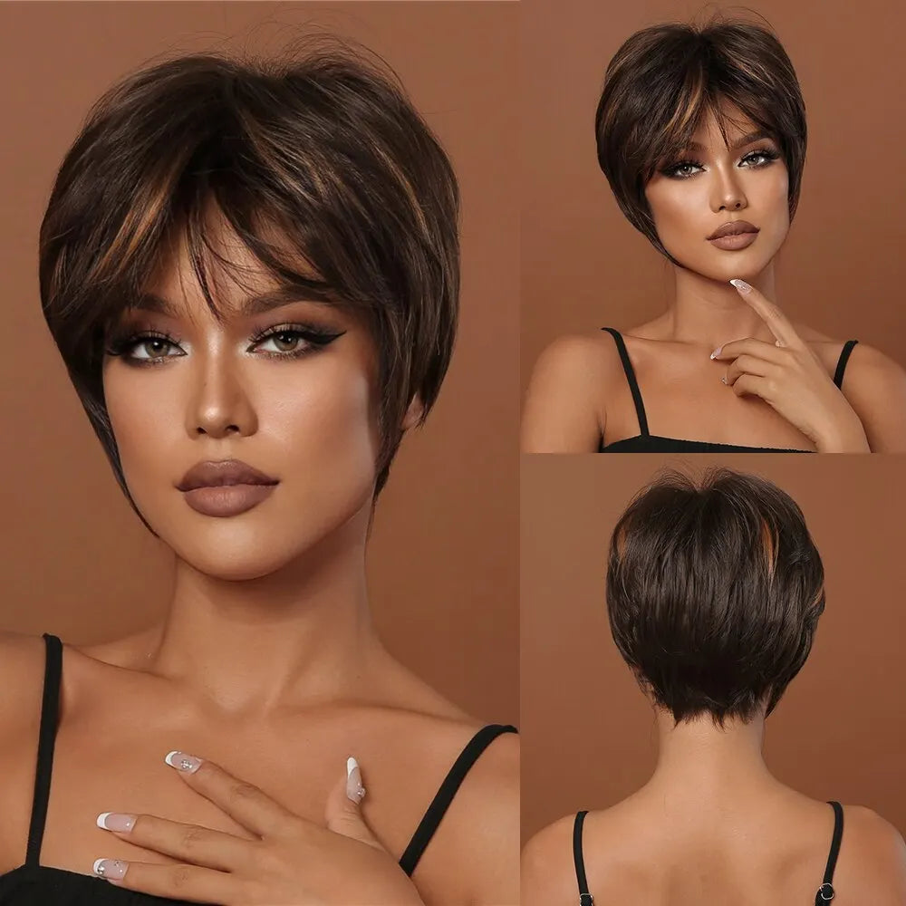 Brown Synthetic Hair Wig