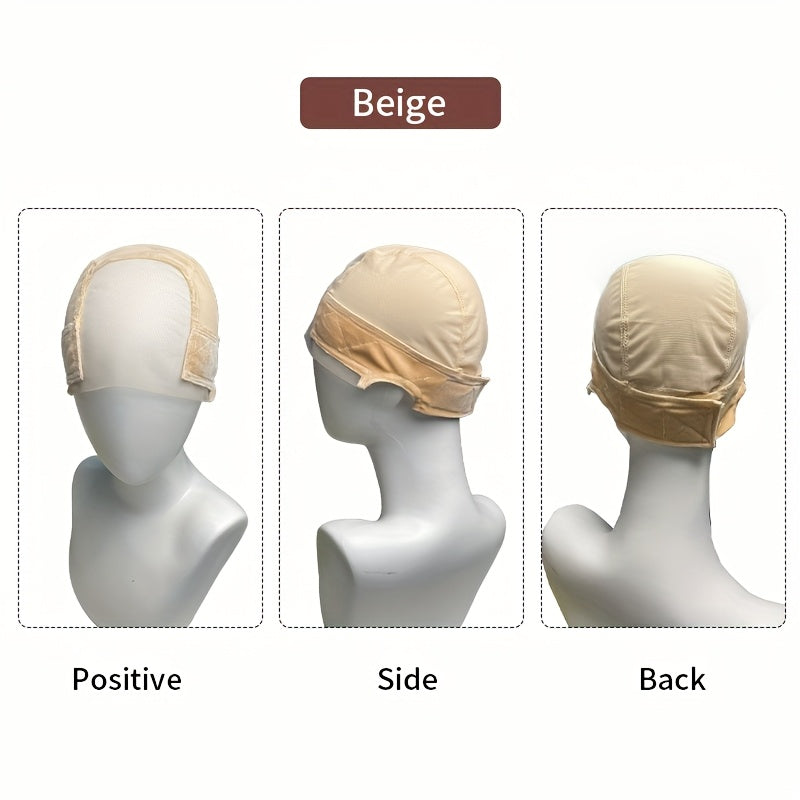 2pcs Adjustable Non-Slip Wig Cap With Breathable Grip Band