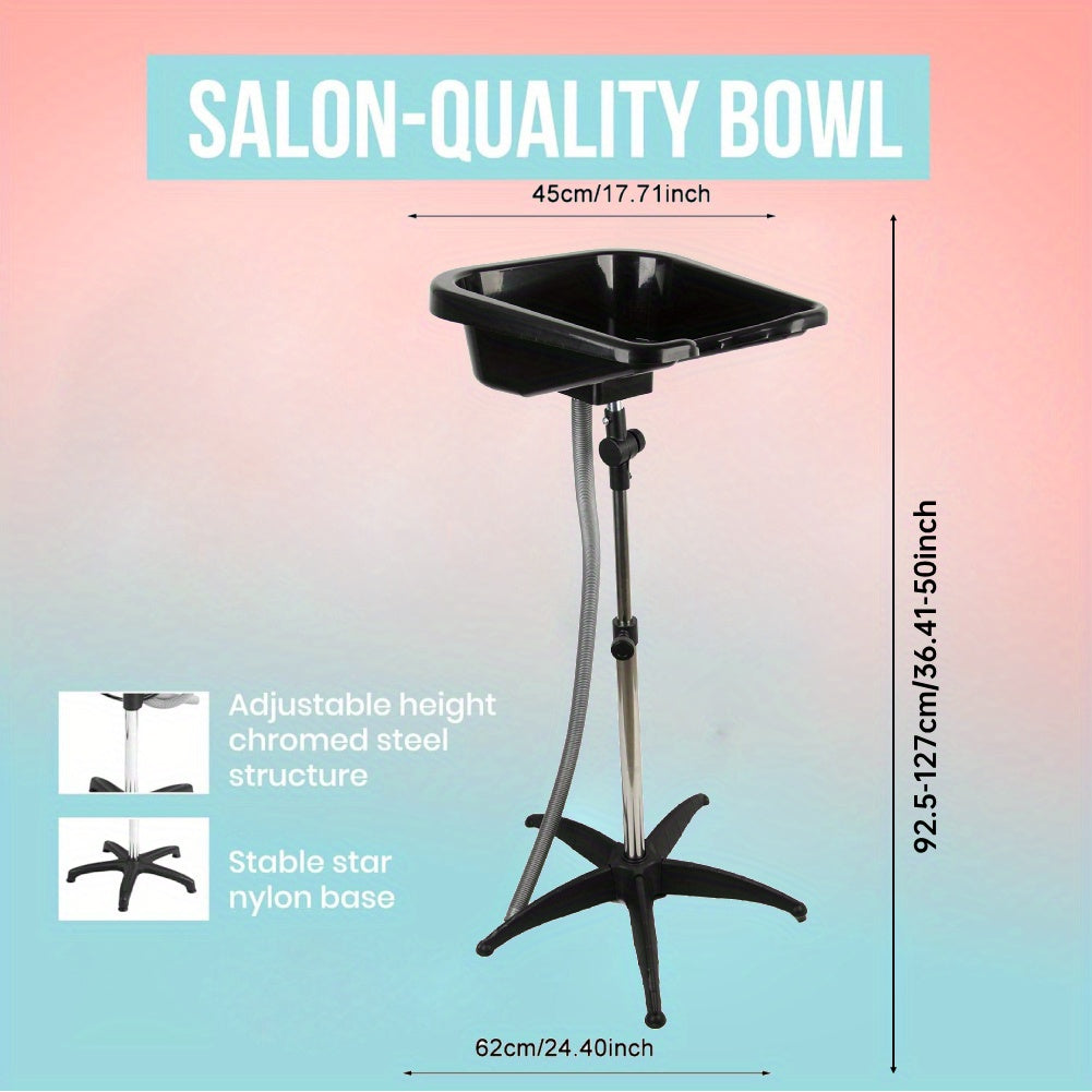 Adjustable Height, Lightweight Portable Salon Basin Shampoo Sink With Drain Hose