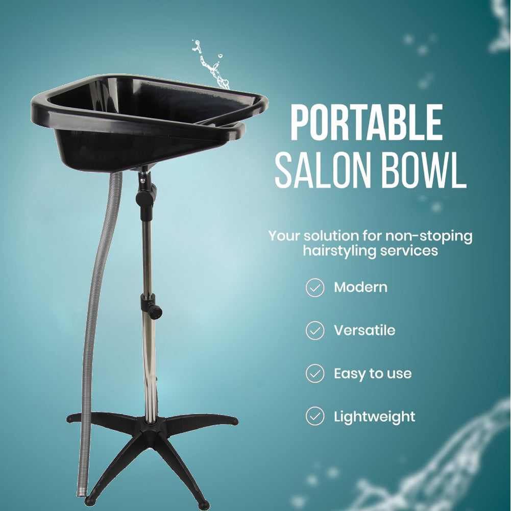 Adjustable Height, Lightweight Portable Salon Basin Shampoo Sink With Drain Hose