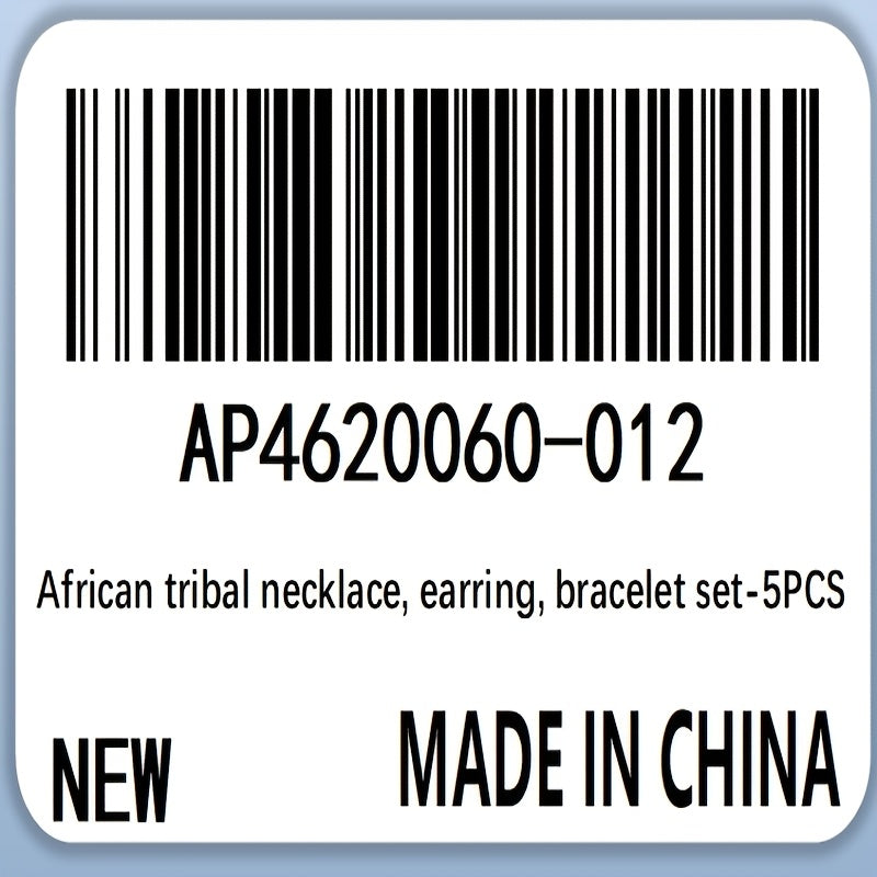 Women's African Collar Choker Necklace Earrings Bangle Set