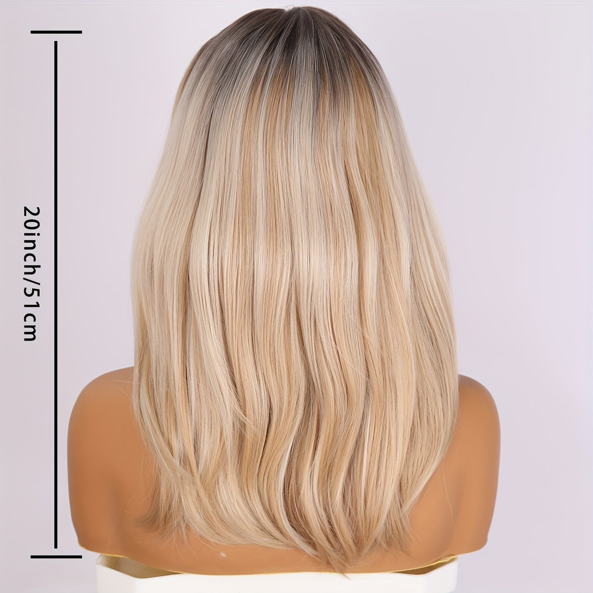 [Valentine's Highlight] Elegant Blonde Wig for Women - Ombre Straight Hair with Bangs, Ideal for Daily Wear, Valentine's Day, Concerts, Cosplay & Parties, Heat Resistant Fiber, Daily Wear Wig|Fringe Wig|Silk Fiber Wig