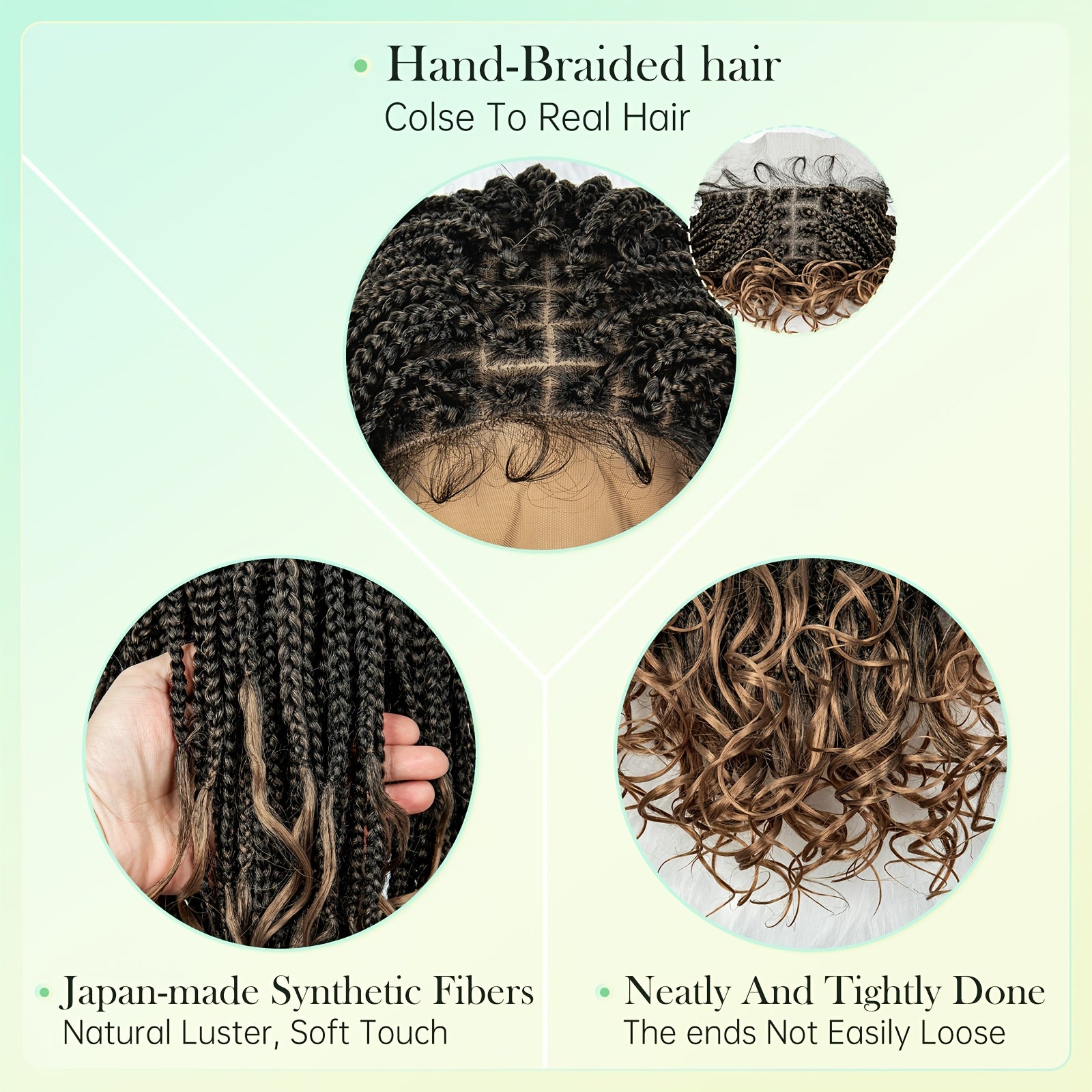 Elegant 9x6 Lace Front Braided Wig with Body Wave Ends, 200% Density, Breathable High-Temperature Synthetic Fiber, Handwoven Style for Casual Attire, Synthetic Lace Front Wig