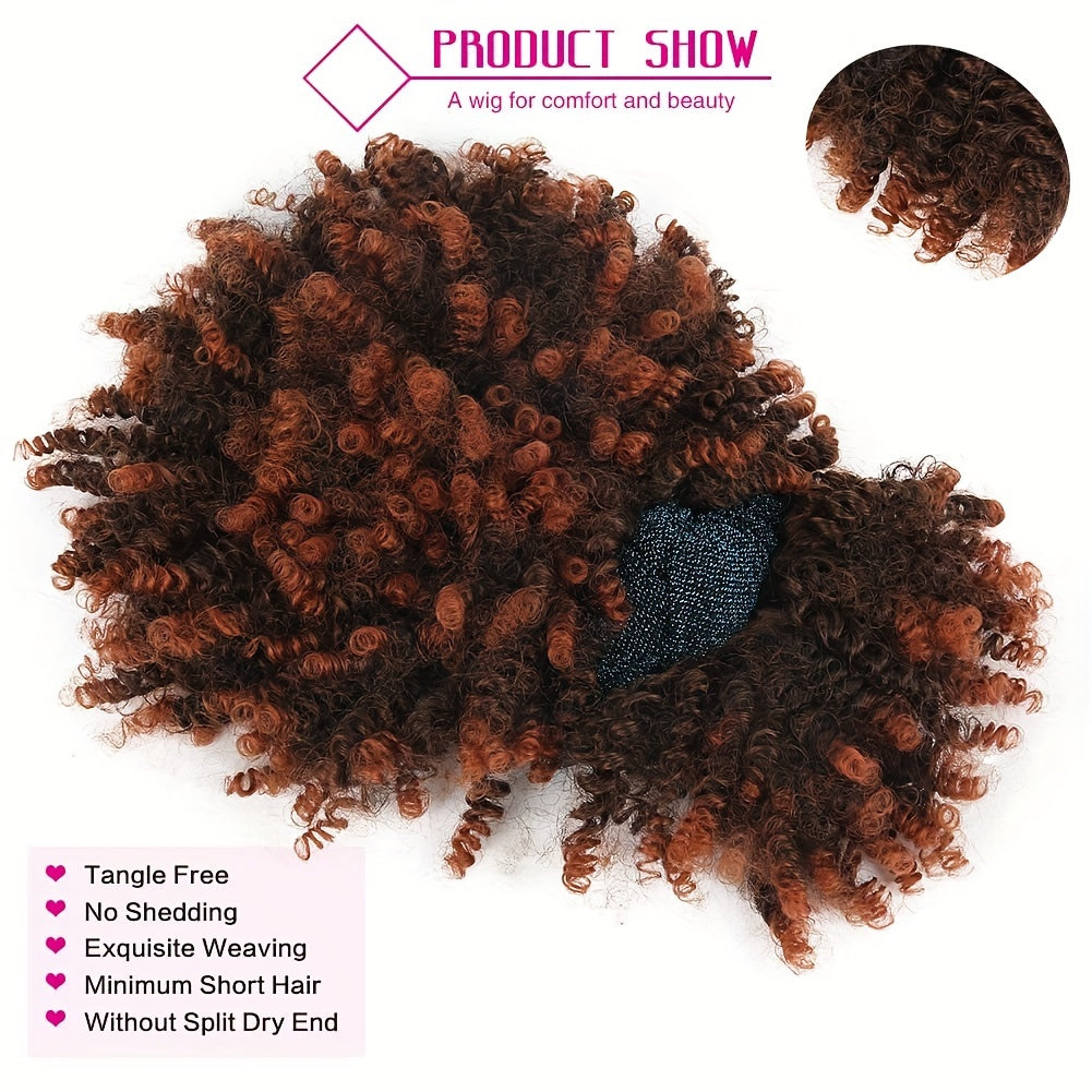 Afro Puff With Bangs Turban Wrap 4inch