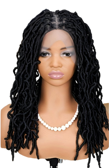 African Style Braids Wig Full Lace Faux Locs synthetic Wig