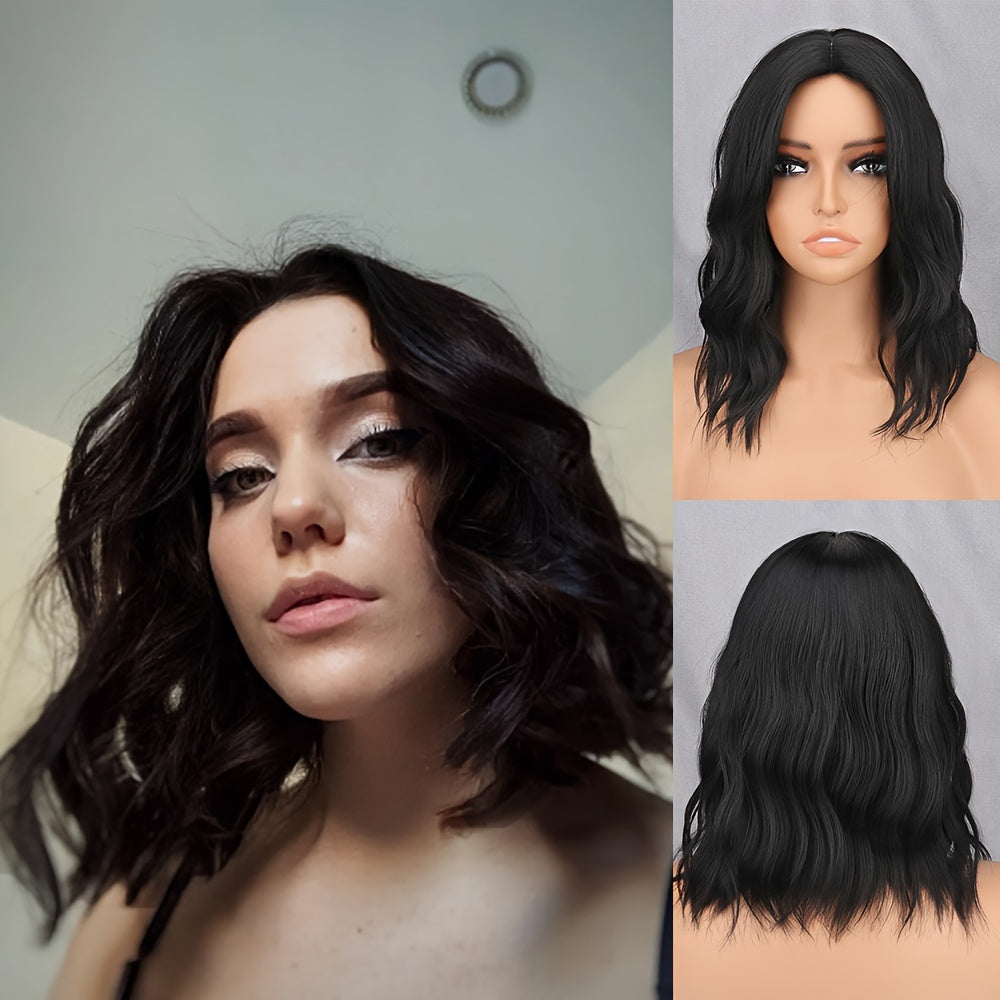 Ombre Short Wavy Bob Cut Wig Synthetic Wig Beginners Friendly Heat Resistant