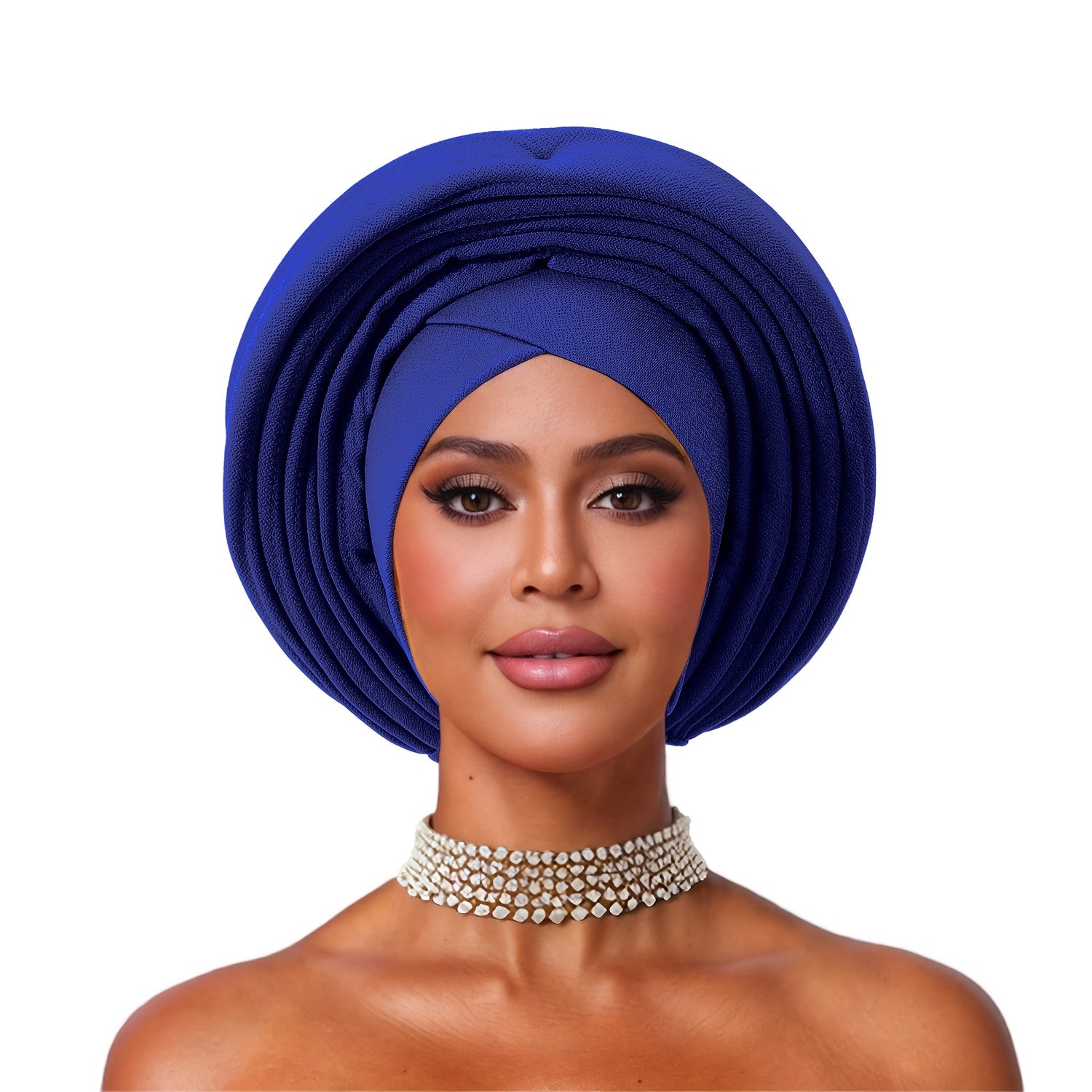 2pcs Cross Hair Turban+multi-layer Decorative Tie Set, African Style Headscarf Cap, Women's Party Decorative Headscarf