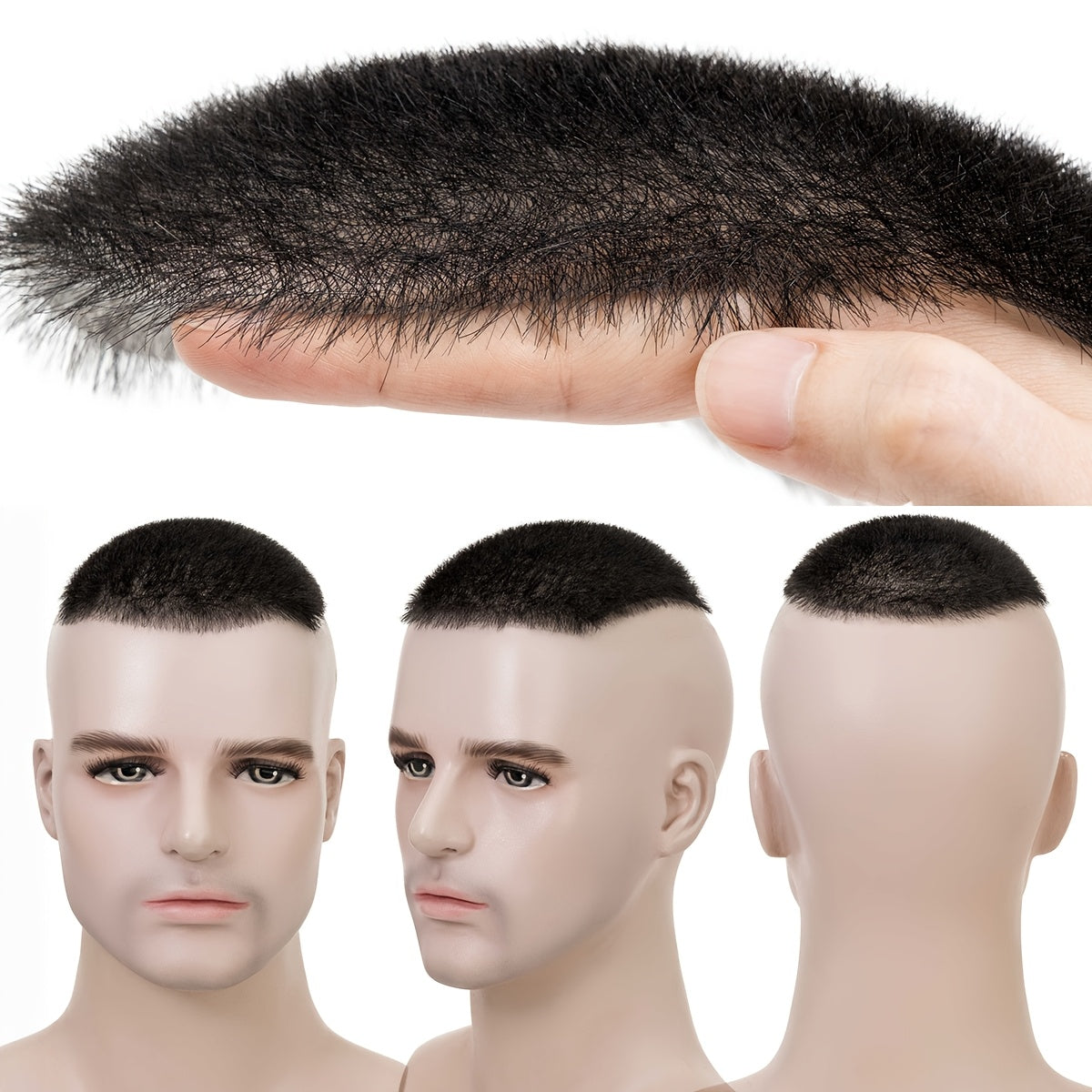 Ultra-thin Invisible Skin Human Hair System Fully Hand-woven Toupee