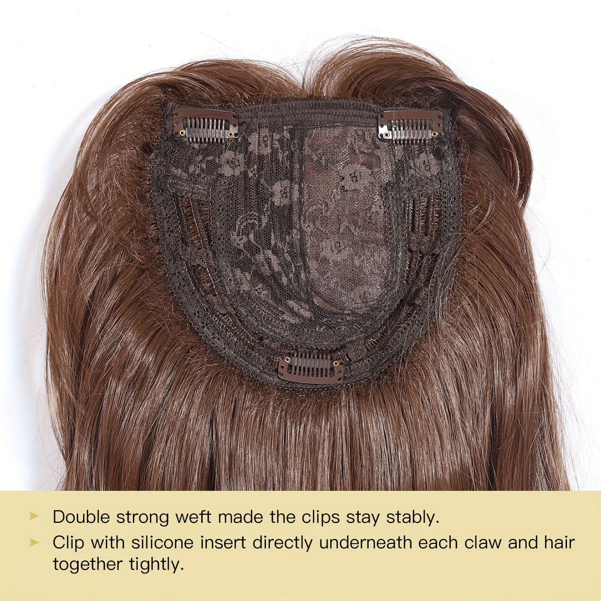 Elegant Women's Short Straight Hair Topper - Natural Look, Breathable Net Cap