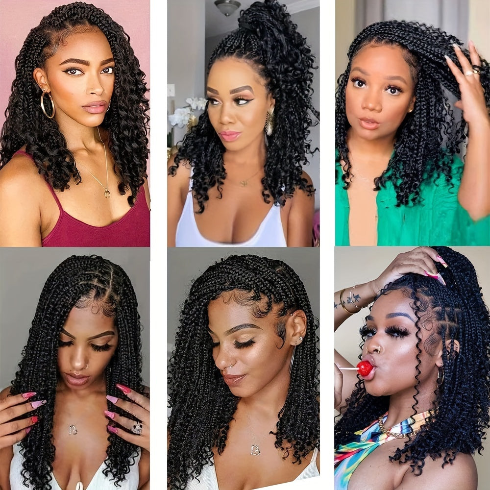 Elegant 9x6 Lace Front Braided Wig with Body Wave Ends, 200% Density, Breathable High-Temperature Synthetic Fiber, Handwoven Style for Casual Attire, Synthetic Lace Front Wig