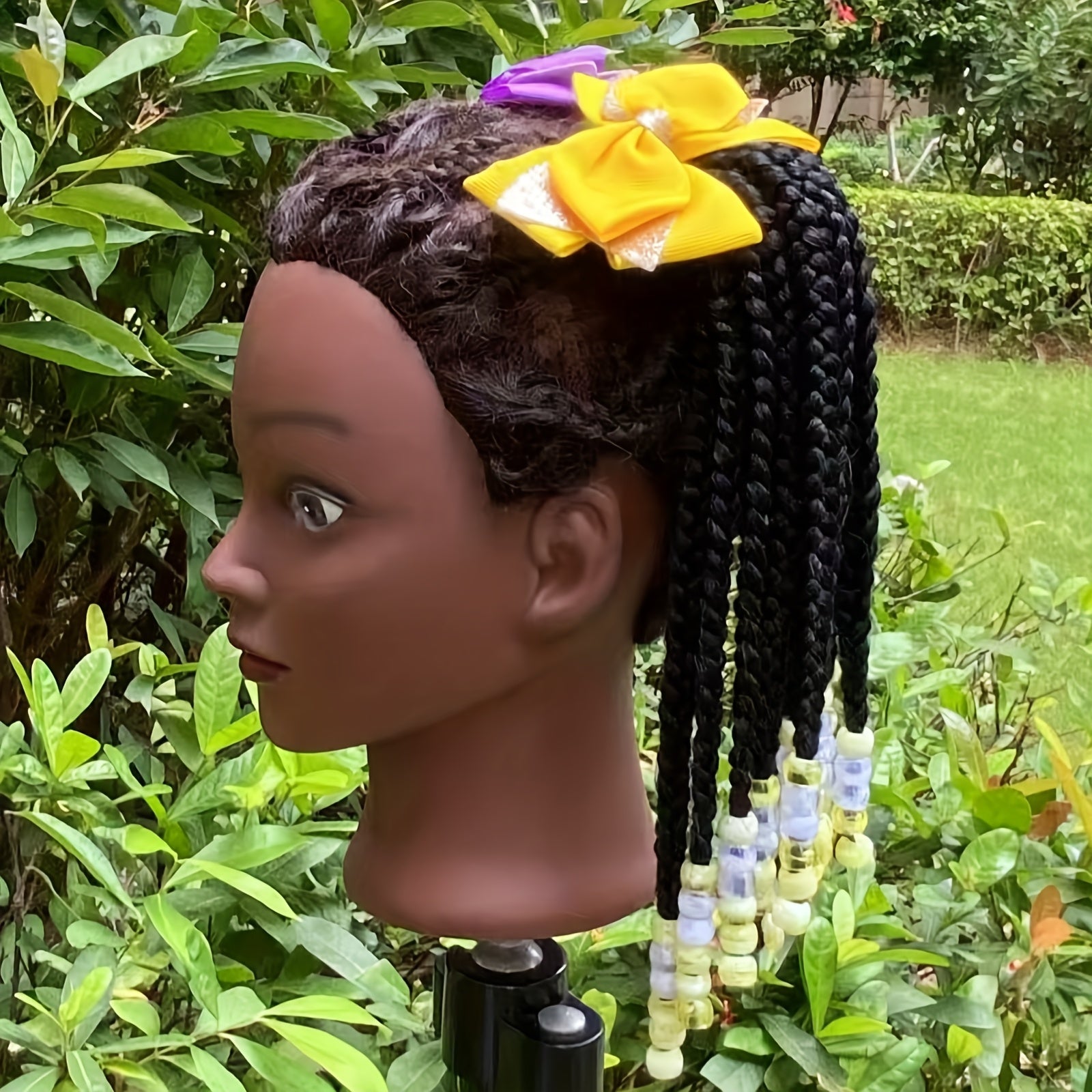 A Set Of Hair Bands With Elastic Bands, African Girl Wig With Braided Hair
