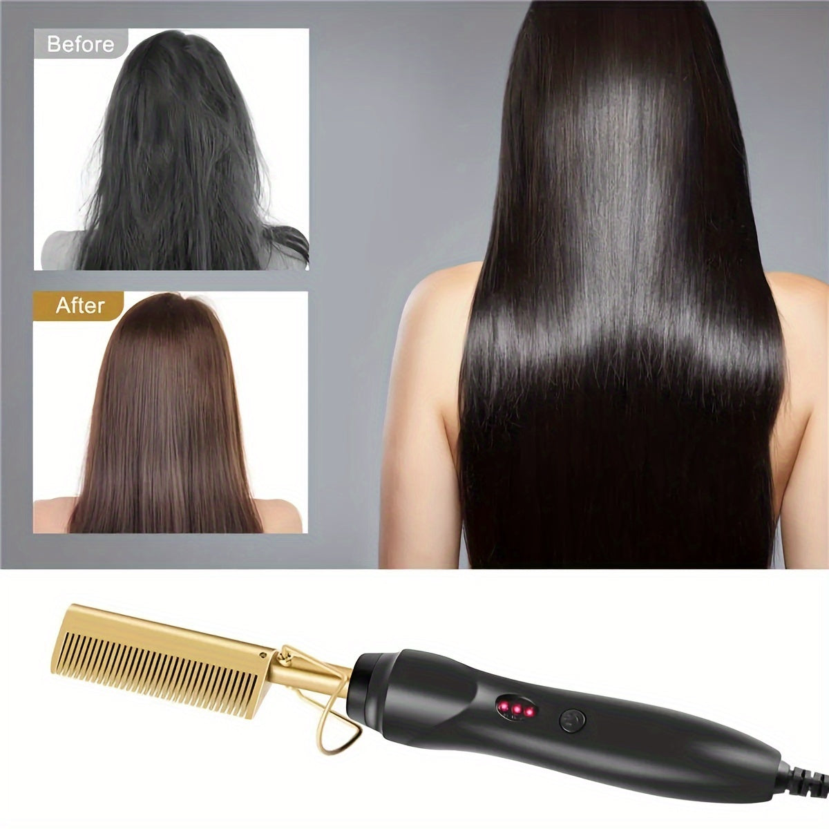 Electric Hair Straightener Curling Iron Electric Hair Straightener Hair Straightener Comb Brush Holiday Gift