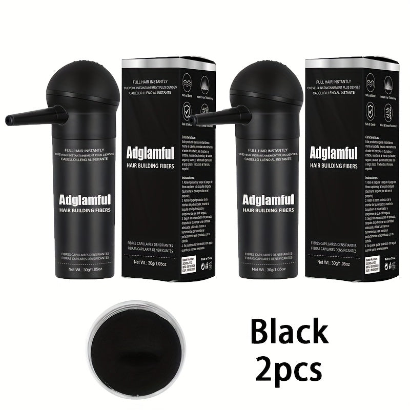 Adglamful 2pcs 30G Integrated Fiber Powder for Long-Lasting Styling