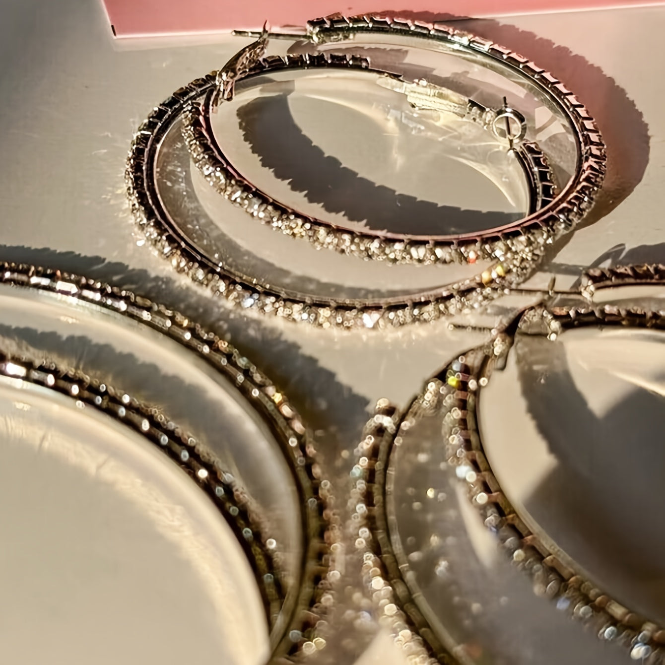 A Set Of 6 Stylish Large Hoop Earrings