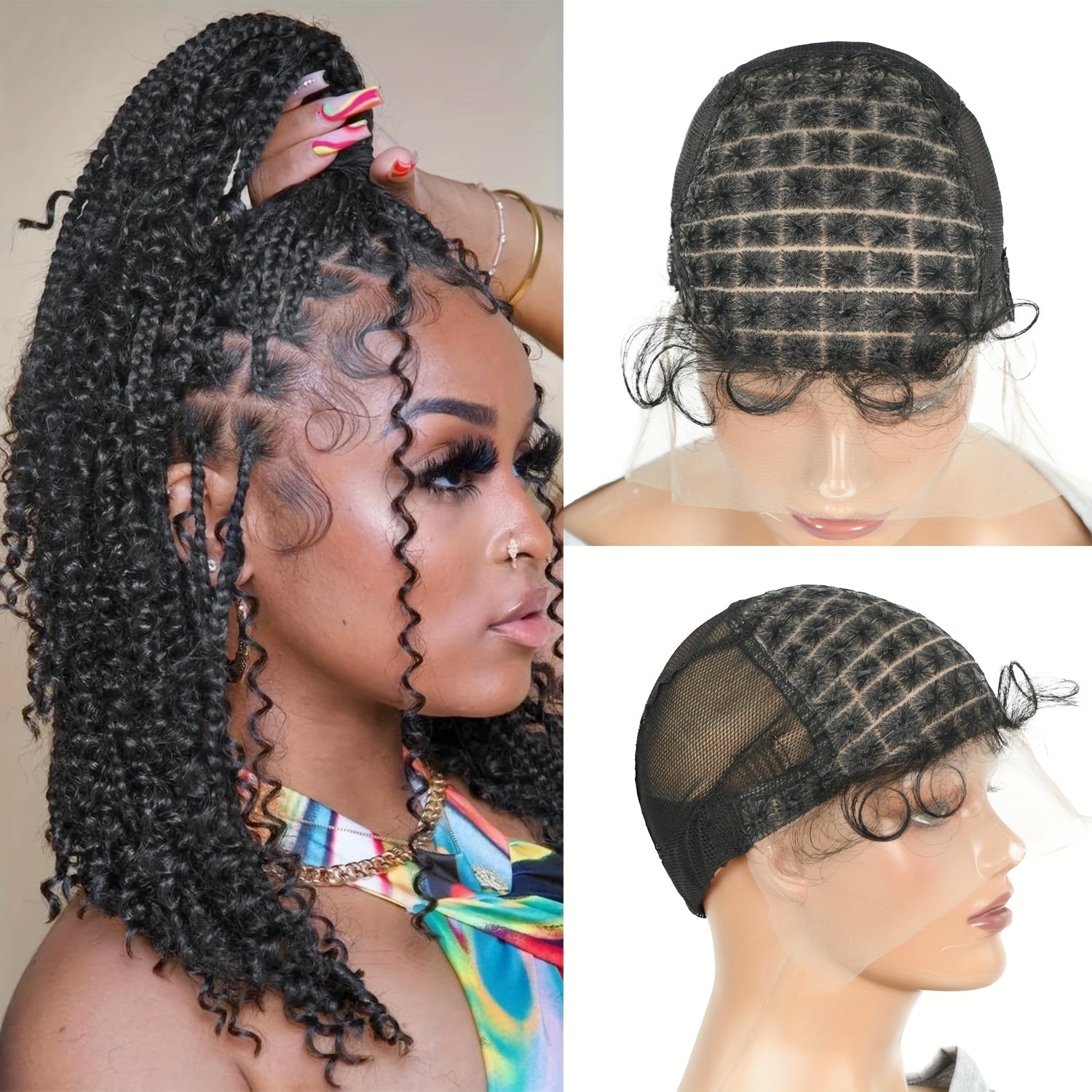 Double Layer Crochet Wig Cap with Baby Hair
