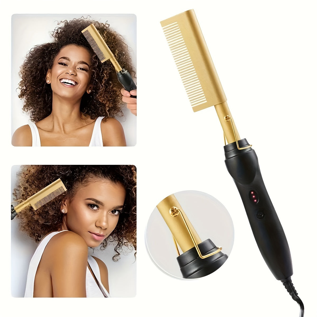 Electric Hair Straightener Curling Iron Electric Hair Straightener Hair Straightener Comb Brush Holiday Gift