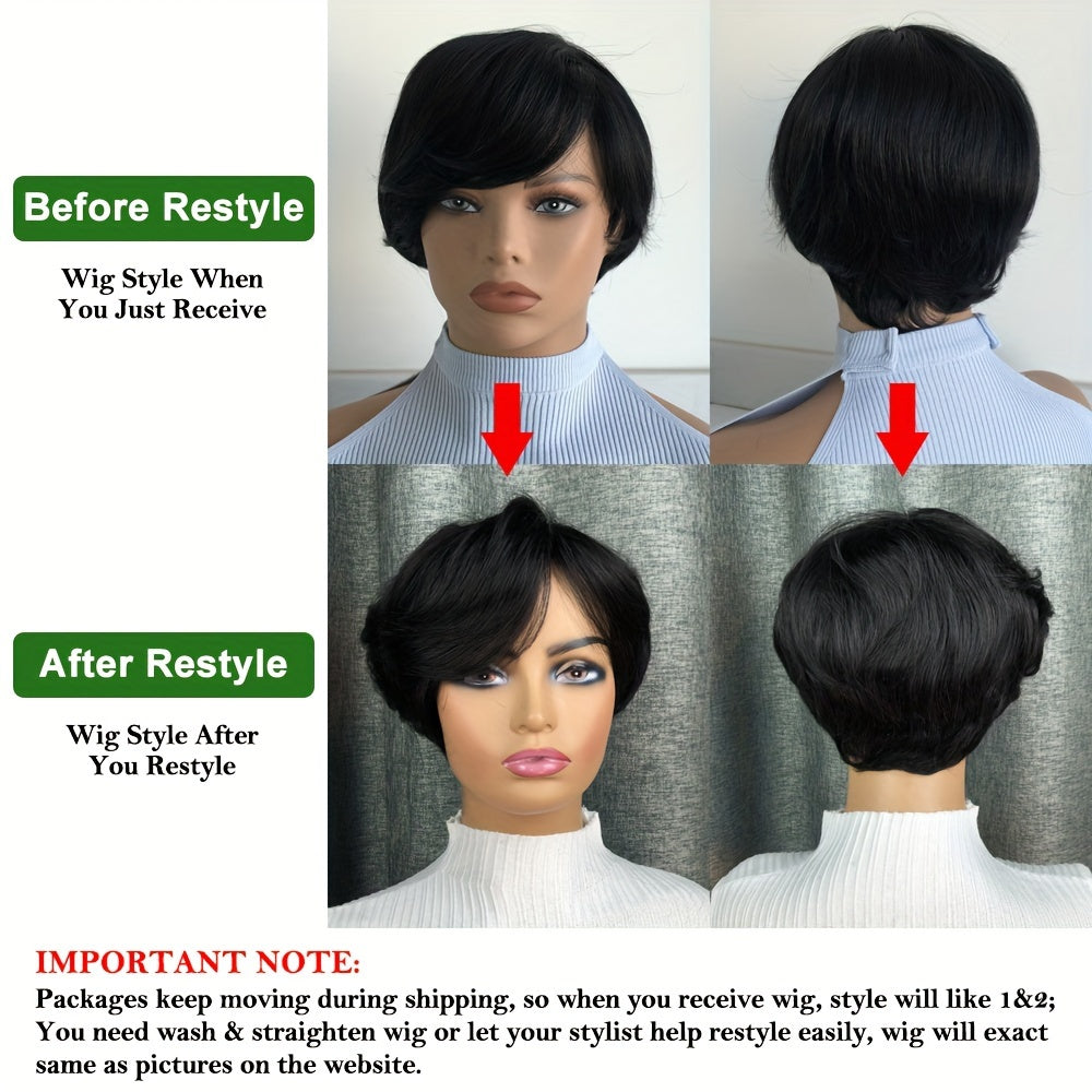 Elegant Natural Black Straight Bob Wig