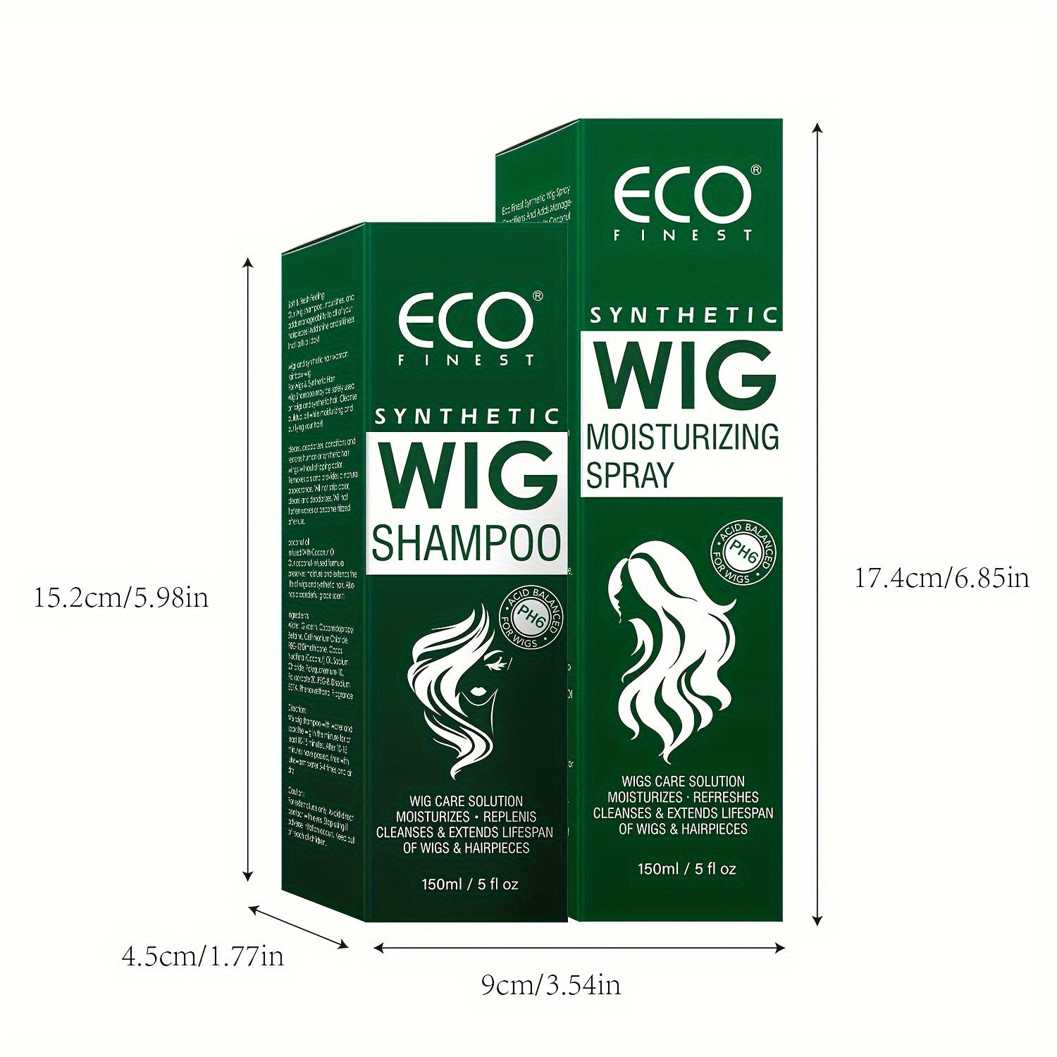 Eco Finest Synthetic Wig Shampoo & Moisturizing Spray - 100ml/3.52oz, Coconut Oil Infused, Hydrates & Smooths, Anti-Frizz, Easy Combing, Extends Wig Life, Ideal for All Wig Types, Wig Care Essentials | Ecofriendly Design | Na