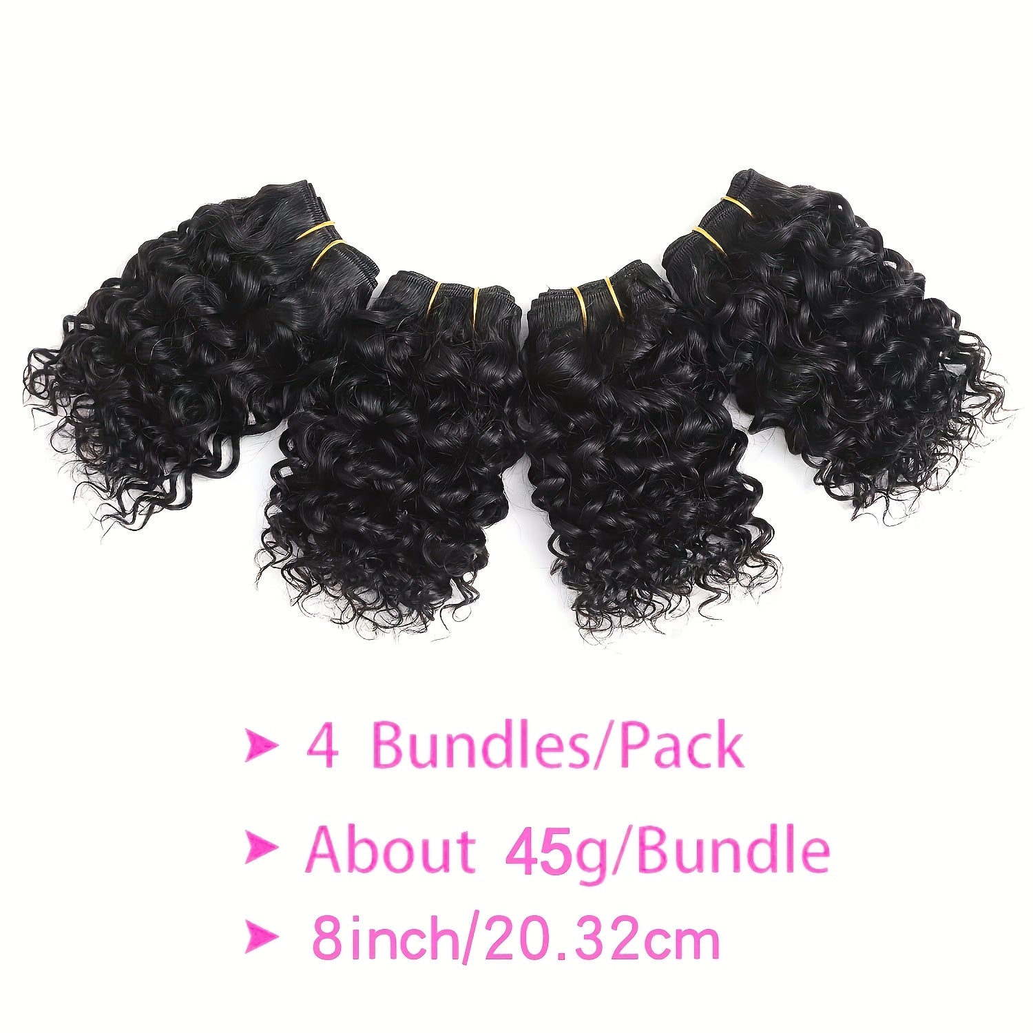 4 Unprocessed Virgin Hair Bundles 8inch