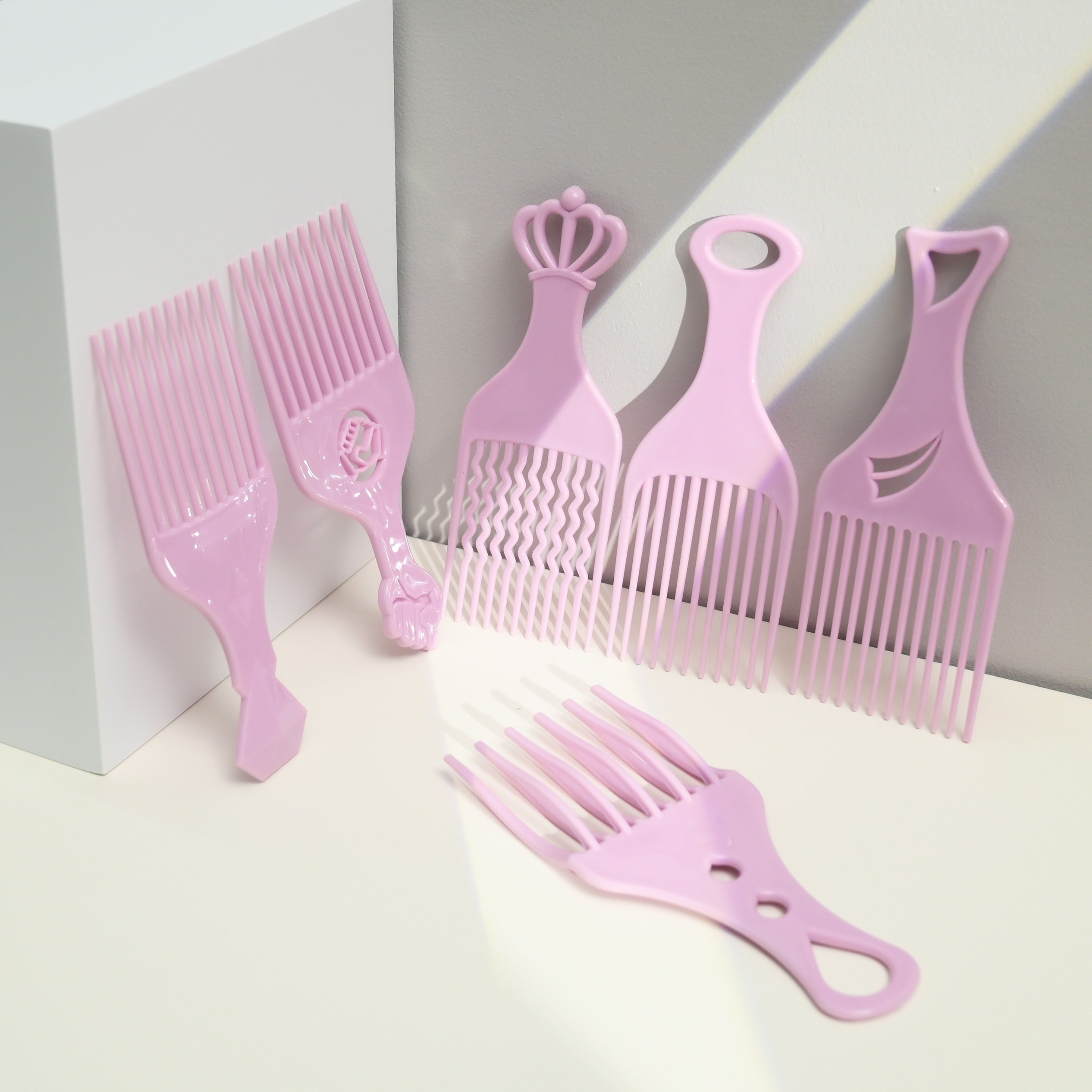 6pcs Wide Tooth Hair Comb Set for Curly & Wavy Hair